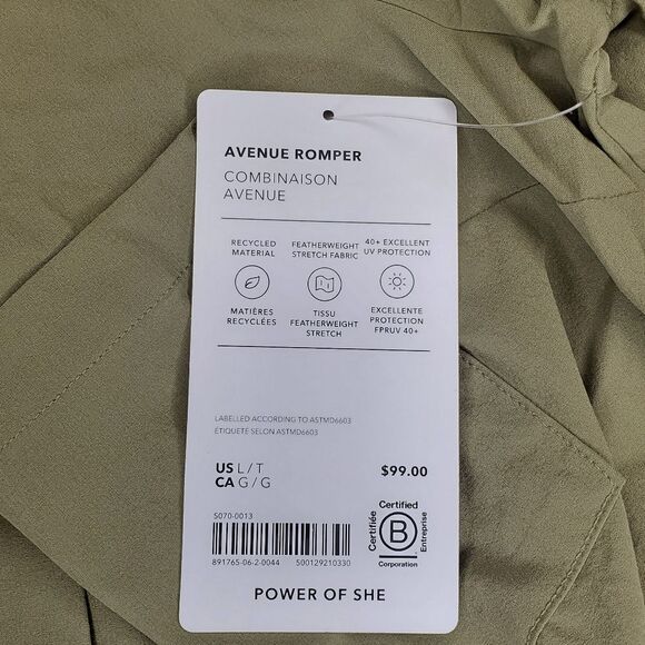 NWT Athleta Avenue Romper Size L Tall - Picture 11 of 13